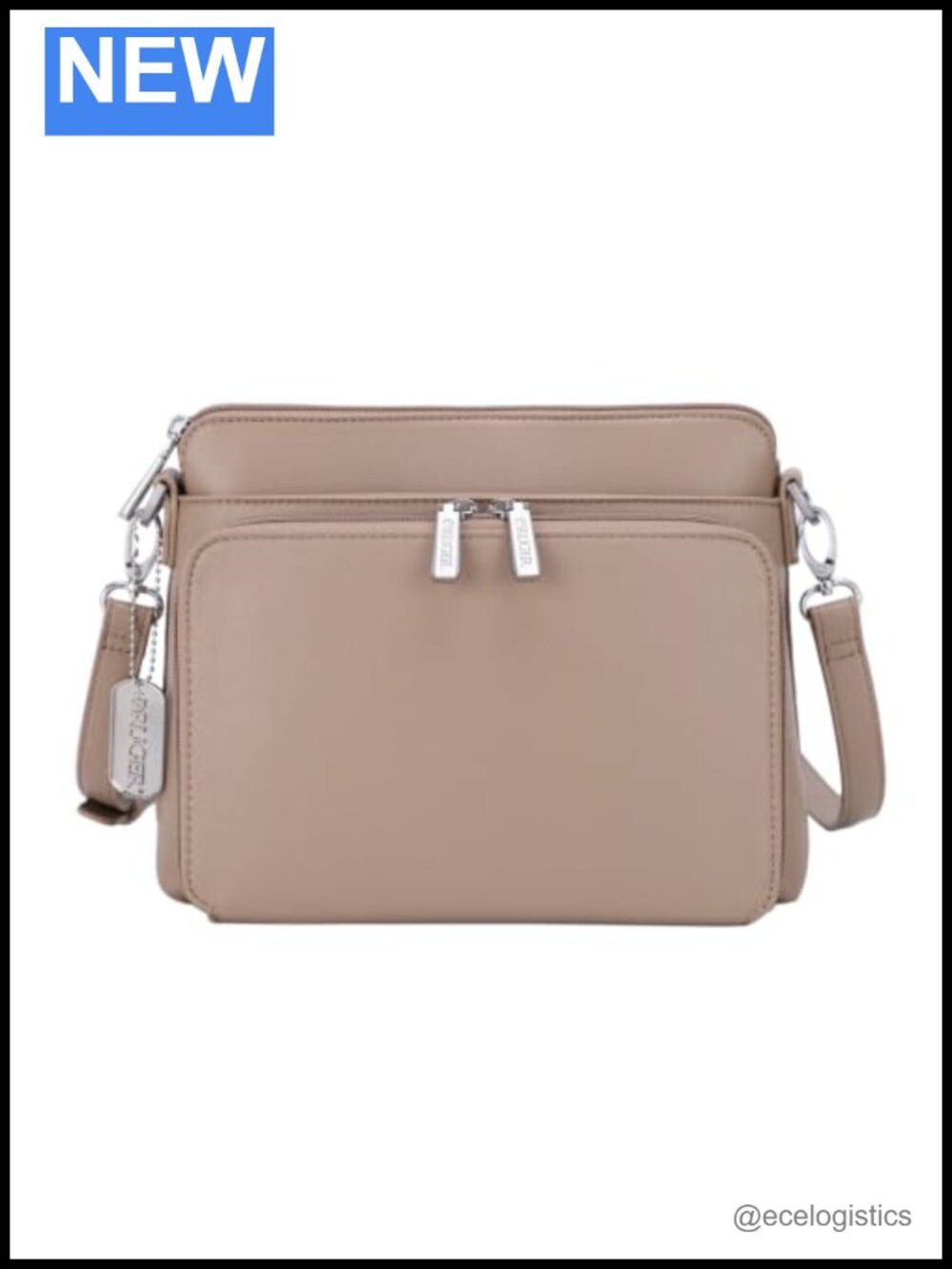 Vegan Leather CCW Crossbody Bag with Adjustable Strap Multi-Zipper